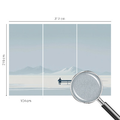 Peel and stick fototapet med ett minimalistiskt landskap