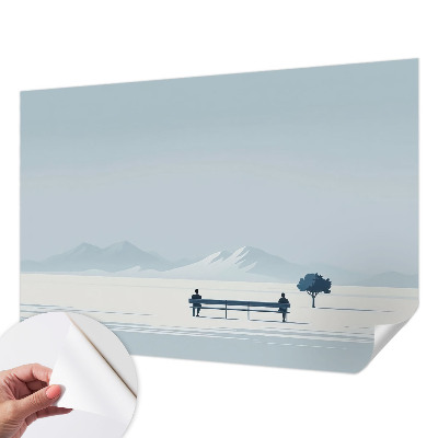 Peel and stick fototapet med ett minimalistiskt landskap