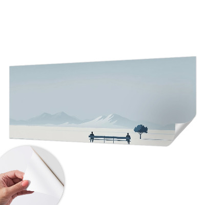 Peel and stick fototapet med ett minimalistiskt landskap