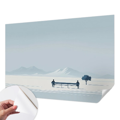 Peel and stick fototapet med ett minimalistiskt landskap