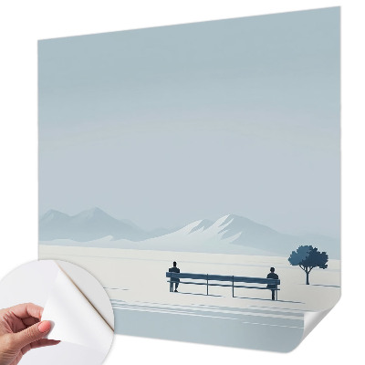 Peel and stick fototapet med ett minimalistiskt landskap