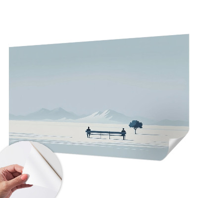 Peel and stick fototapet med ett minimalistiskt landskap