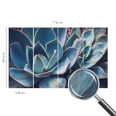 3D fototapet med motiv av grön aloe