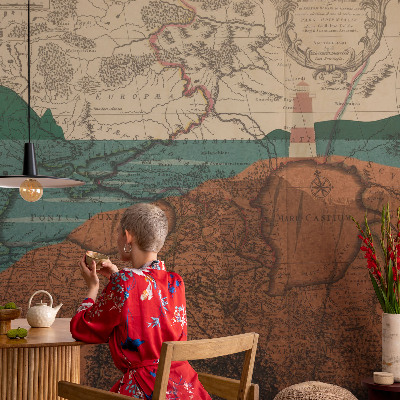 Fototapet barnrum Historisk karta