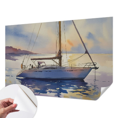 Självhäftande fotovägg med motiv av en segelbåtsväst