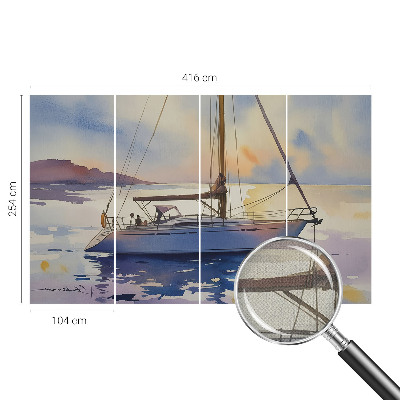 Självhäftande fotovägg Segelbåt väst