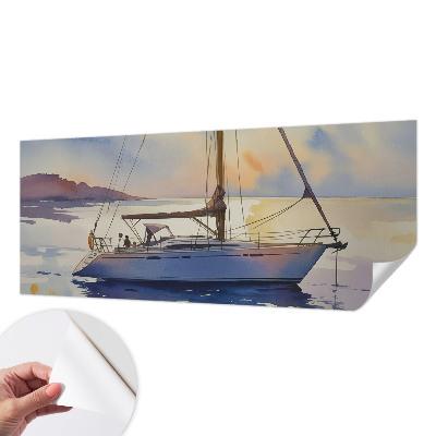 Självhäftande fotovägg Segelbåt väst