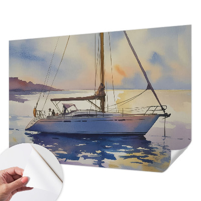 Självhäftande fotovägg med motiv av en segelbåtsväst