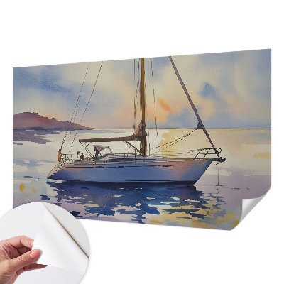 Självhäftande fotovägg Segelbåt väst