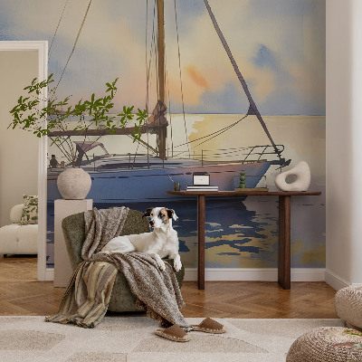 Självhäftande fotovägg med motiv av en segelbåtsväst