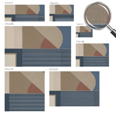 Självhäftande fototapet med ett harmoniskt geometriskt mönster