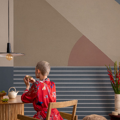 Självhäftande fototapet med ett harmoniskt geometriskt mönster