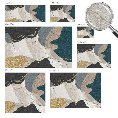 3D fototapet med abstrakta former