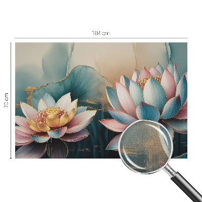 Fototapet barnrum med mönster av lotusblommor i dämpade toner