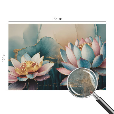 Fototapet barnrum med mönster av lotusblommor i dämpade toner