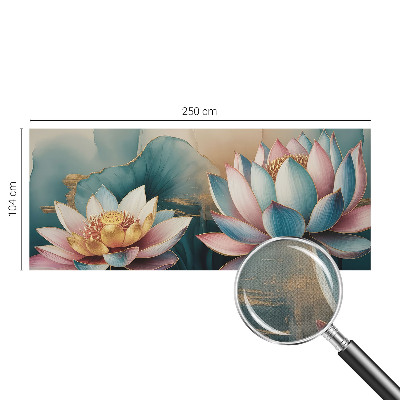 Fototapet barnrum med mönster av lotusblommor i dämpade toner