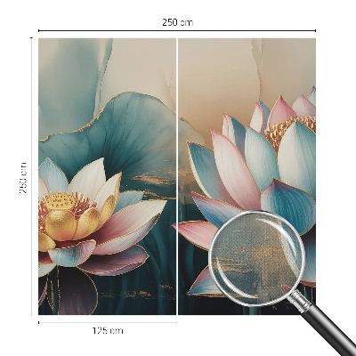 Fototapet barnrum med mönster av lotusblommor i dämpade toner