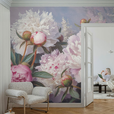 Fototapet för barn med en pionbukett som motiv