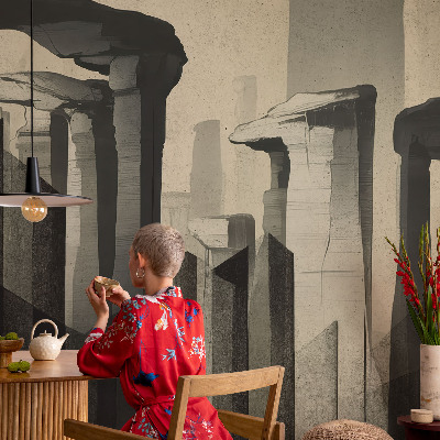 Självhäftande fototapet med motiv av rå arkitektur