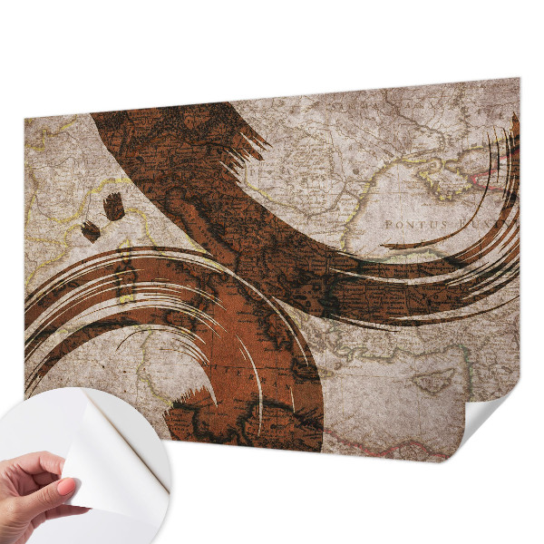 Självhäftande fotovägg Konstnärlig karta