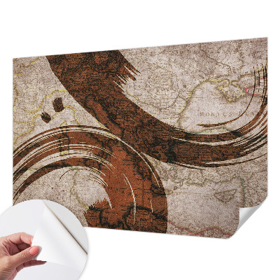 Självhäftande fotovägg Konstnärlig karta
