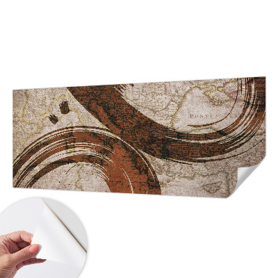 Självhäftande fotovägg med konstnärlig kartdesign