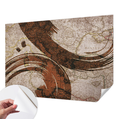 Självhäftande fotovägg Konstnärlig karta