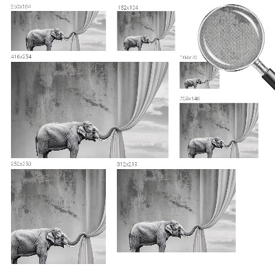 Fototapet för barn med en surrealistisk elefant