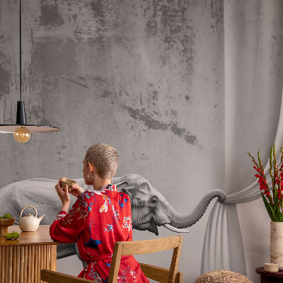 Fototapet för barn med en surrealistisk elefant