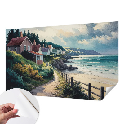 Självhäftande fototapet med motiv av klipphus