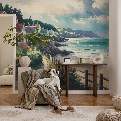 Självhäftande fototapet med motiv av klipphus