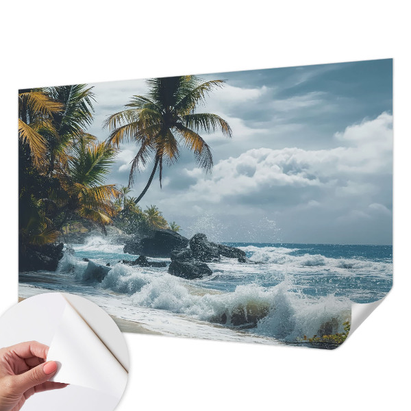 Självhäftande fotovägg med motiv av en exotisk strand