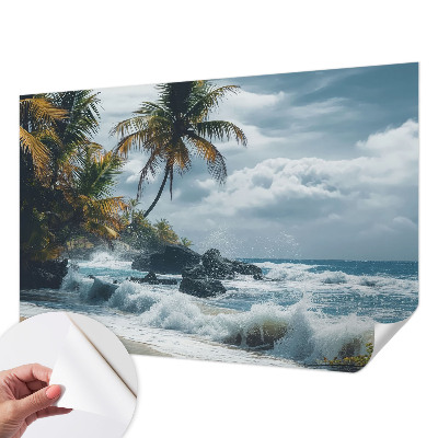 Självhäftande fotovägg med motiv av en exotisk strand