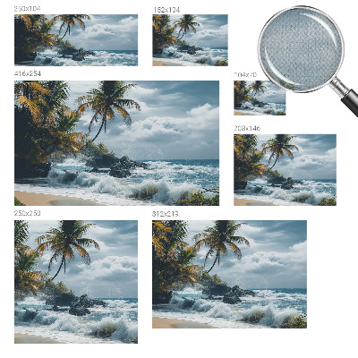 Självhäftande fotovägg med motiv av en exotisk strand