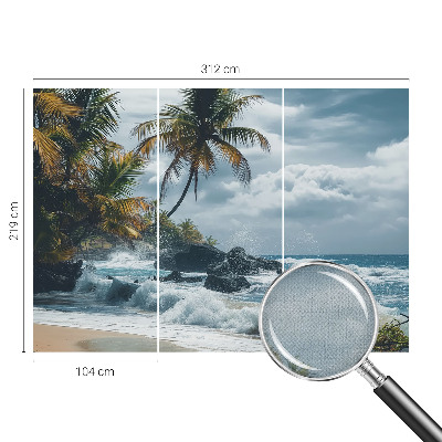 Självhäftande fotovägg med motiv av en exotisk strand