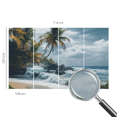 Självhäftande fotovägg med motiv av en exotisk strand