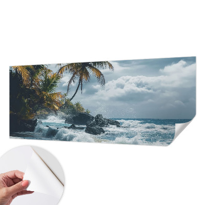Självhäftande fotovägg med motiv av en exotisk strand
