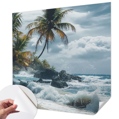 Självhäftande fotovägg med motiv av en exotisk strand