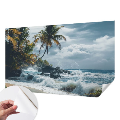 Självhäftande fotovägg med motiv av en exotisk strand