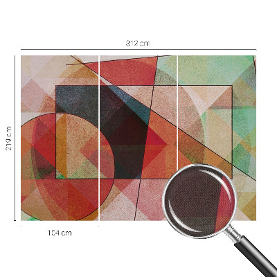 3D fototapet med geometrisk abstraktion