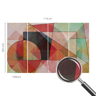 3D fototapet med geometrisk abstraktion