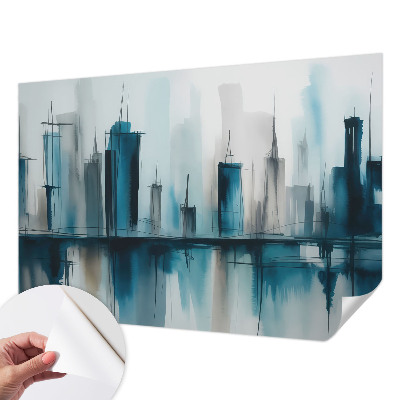 3D fototapet med motiv av ett stadslandskap
