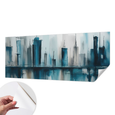 3D fototapet med motiv av ett stadslandskap