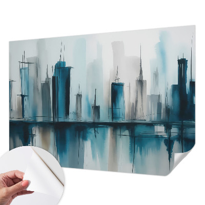 3D fototapet med motiv av ett stadslandskap