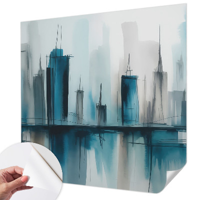 3D fototapet med motiv av ett stadslandskap