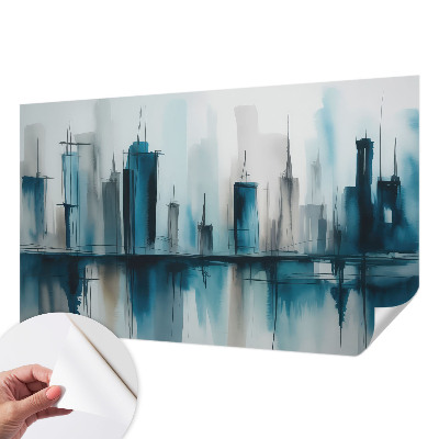 3D fototapet med motiv av ett stadslandskap