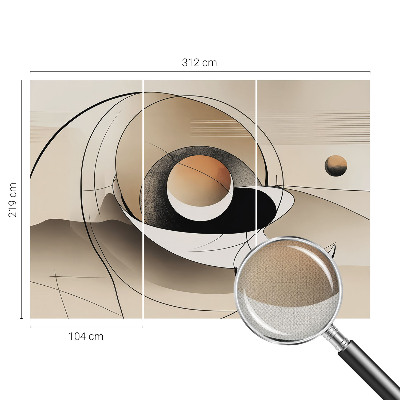 3D fototapet med en harmonisk abstrakt design