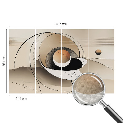 3D fototapet med en harmonisk abstrakt design