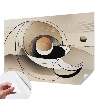3D fototapet med en harmonisk abstrakt design