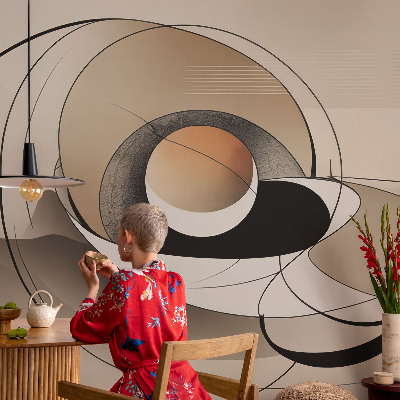 3D fototapet med en harmonisk abstrakt design